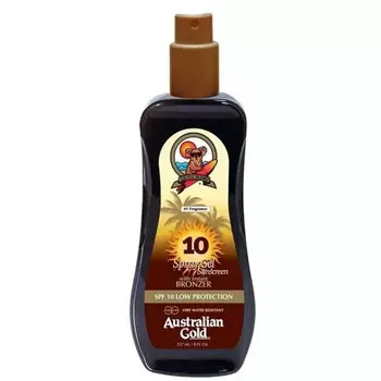 Australian Gold SPF Солнцезащитный Лосьон для загара SPF10 Spray Gel with Bronzer 237 мл