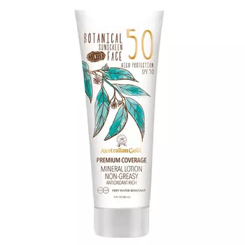 Australian Gold SPF Солнцезащитный Лосьон для загара Botanical SPF50 Tinted Face lotion 88 мл