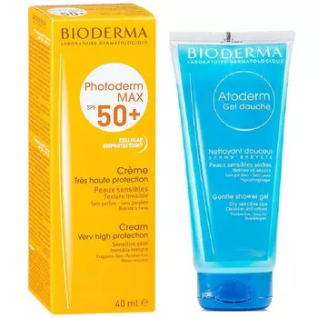 Биодерма набор Фотодерм MAX крем SPF50+ 40мл + Атодерм Гель для душа 100мл