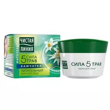 Чистая Линия Крем для лица Питательный Сила 5 трав 45мл
