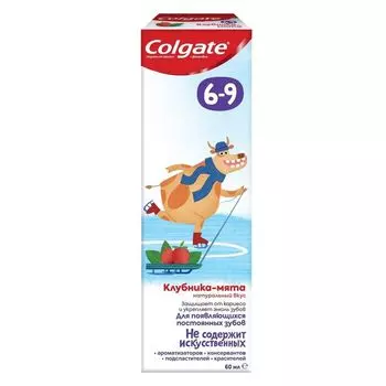 Colgate Зубная паста детская 6-9 с фторидом клубника-мята туба 60мл