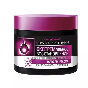 Compliment Кератин и Аргинин Бальзам-маска Экстримальное восстановление 300мл