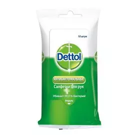Dettol салфетки влажные гигиенические очищающие для рук №10