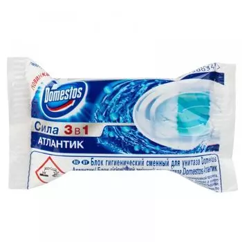 Domestos Сменный гигиенический блок для унитаза Атлантик 40г