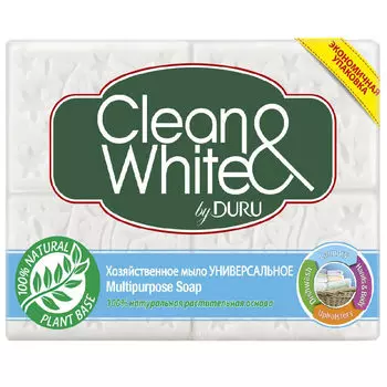 Duru Clean&amp;White Хозяйственное Мыло Классик Универсальное пакет 4*125г