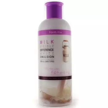 FarmStay Увлажняющая и осветляющая эмульсия с экстрактом молока 350мл