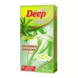 Флоресан Deep depil Восковые полоски для депиляции нормальной кожи с Алоэ вера N20