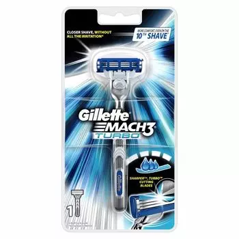 Gillette станок Mach3 Turbo+1 сменная кассета