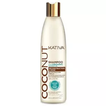 Kativa Coconut Восстанавливающий шампунь с органическим кокосовым маслом для поврежденных волос 250мл