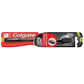 Колгейт Зубная щетка 360 С древесным углем средняя