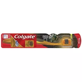 Колгейт Зубная щетка 360 Золотая с древесным углем мягкая