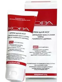 Кора Крем для ног с эфирными маслами мяты и чайного дерева 100 мл