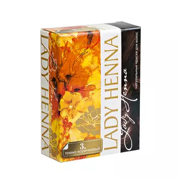 Lady Henna Краска для волос на основе хны Темно-коричневый (№3) 60г