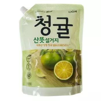 Lion Chamgreen средство для мытья посуды овощей и фруктов Зеленый цитрус 970мл