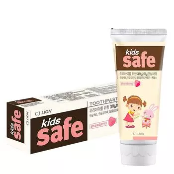 Lion Детская зубная паста Kids safe strawberry со вкусом клубники 3-12 лет 90 гр