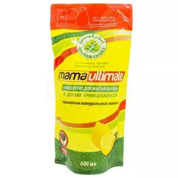 Mama Ultimate Лимон Концентрат для мытья посуды 600мл запасной блок
