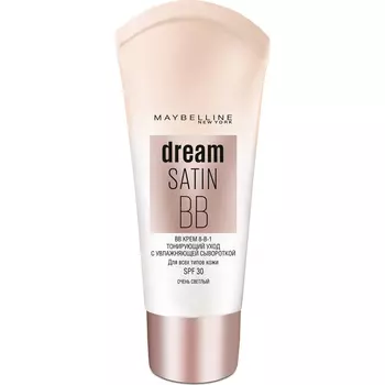 Maybelline тональный крем Dream Satin BB 8-in-1 SPF30 тон 1 очень светлый