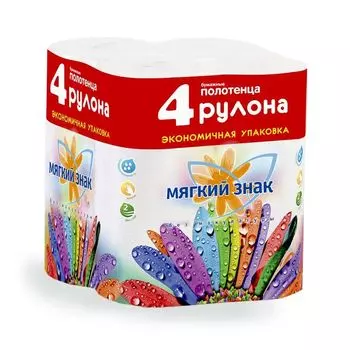 Мягкий знак Полотенца бумажные Deluxe белые 2х сл 4шт