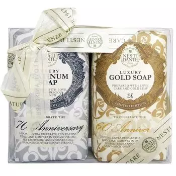 Нести Данте мыло набор Anniversary Platinum&amp;Gold Юбилейное платина 250г+Юбилейное золотое 250г
