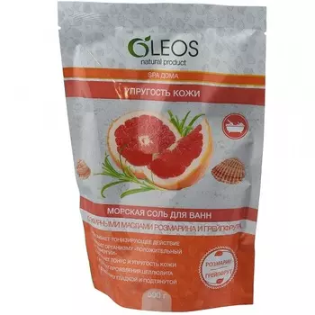 Олеос морская соль для ванн Упругость кожи с эфирными маслами розмарина и грейпфурта 500гр