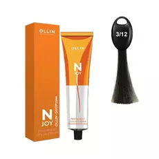 Ollin N-JOY 3/12 темный шатен пепельно-фиолетовый перманентная крем-краска для волос 100мл
