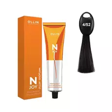 Ollin N-JOY 4/52 шатен махагоново–фиолетовый перманентная крем-краска для волос 100мл