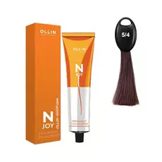 Ollin N-JOY 5/4 светлый шатен медный перманентная крем-краска для волос 100мл