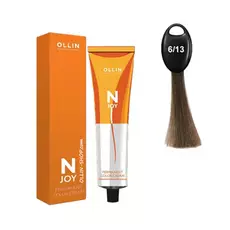 Ollin N-JOY 6/13 темно-русый пепельно-золотистый перманентная крем-краска для волос 100мл