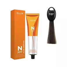 Ollin N-JOY 7/37 русый золотисто-коричневый перманентная крем-краска для волос 100мл
