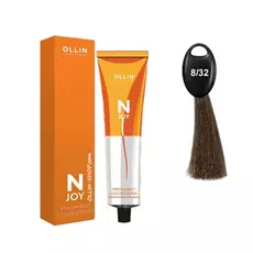 Ollin N-JOY 8/32 светло-русый золотисто-фиолетовый перманентная крем-краска для волос 100мл