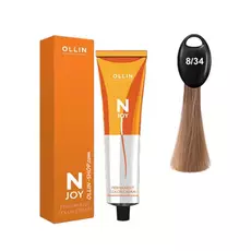 Ollin N-JOY 8/34 светло-русый золотисто-медный перманентная крем-краска для волос 100мл