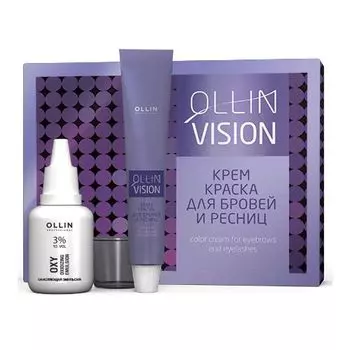 Ollin Professional VISION SET black Крем-краска для бровей и ресниц 20мл