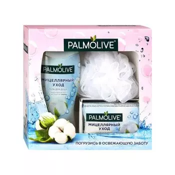 Palmolive набор Мицеллярный Уход гель для душа 250мл + туалетное мыло 90г + мочалка