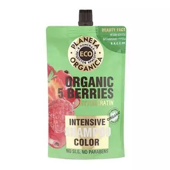 Planeta Organica ECO шампунь для яркости цвета волос 5 ягод 200мл