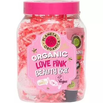 Планета органика набор Love Pink: бомбочка 120г+маска 30мл+гель для душа 50мл