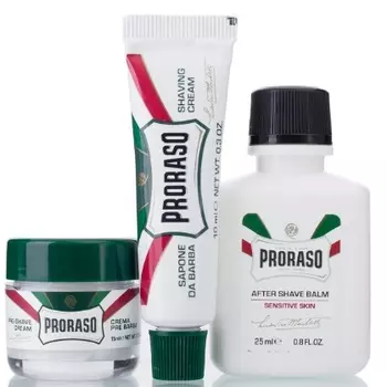 Proraso Набор для бритья TOCCASANA Зелёный чай и овёс (крем для бритья, крем до бритья, бальзам после бритья)