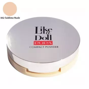 Pupa пудра компактная LIKE A DOLL COMPACT POWDER SPF 15 №002 Sublime Nude