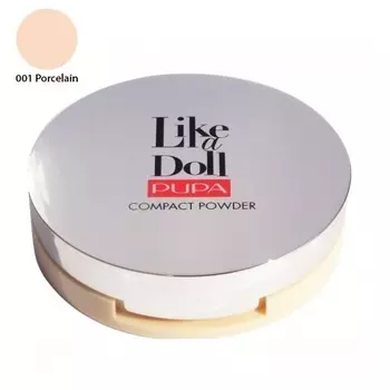 Pupa пудра компактная LIKE A DOLL COMPACT POWDER SPF 15 №001 Porcelain