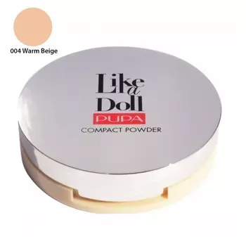 Pupa пудра компактная LIKE A DOLL COMPACT POWDER SPF 15 №004 Warm Beige