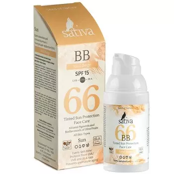 Sativa ВВ-крем ухаживающий №66 Rose Beige SPF 15 30 мл