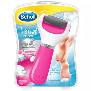 Scholl Электрическая роликовая пилка с роликом из бриллиантовой крошки (экстра жесткая) розовая