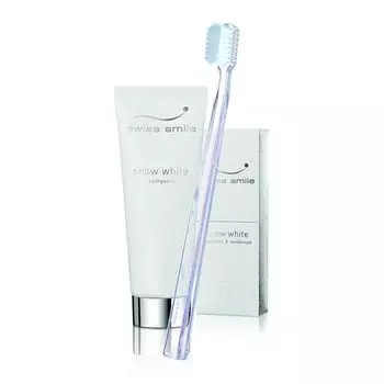 Swiss Smile Набор отбеливающая паста Снежная белизна и отбеливающая щетка
