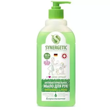 Synergetic Мыло для рук жидкое Лемонграсс и мята антибактериальное 500мл