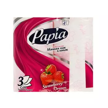Туалетная бумага HAYAT PAPIA strawberry dream белая с ароматом и рисунком 4 рулона