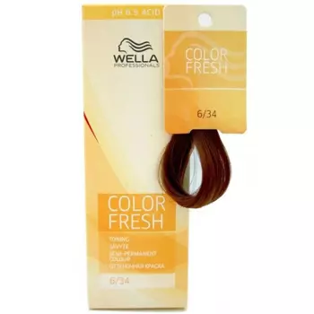 Wella COLOR FRESH Оттеночная краска 6/34 темно-золотистый медный 75мл