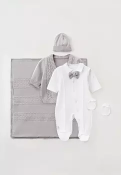 Плед, комбинезон, кардиган, шапка и рукавички-царапки Leo