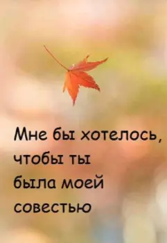 Мне бы хотелось, чтобы ты была моей совестью