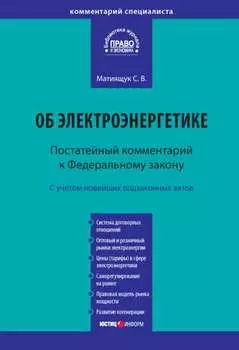Комментарий к Федеральному закону от 26 марта 2003 г. № 35-ФЗ «Об электроэнергетике» (постатейный)