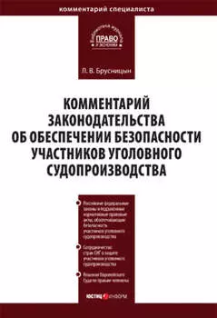 Комментарий законодательства об обеспечении безопасности участников уголовного судопроизводства