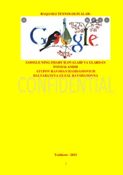 Раамли технологиялар: Google нинг смарт иловалари ва улардан фойдаланиш